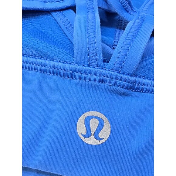 LULULEMON Strap It Like It's Hot Bra Lakeside Blue Run Gym Yoga Active- SIZE 4 - Picture 3 of 8